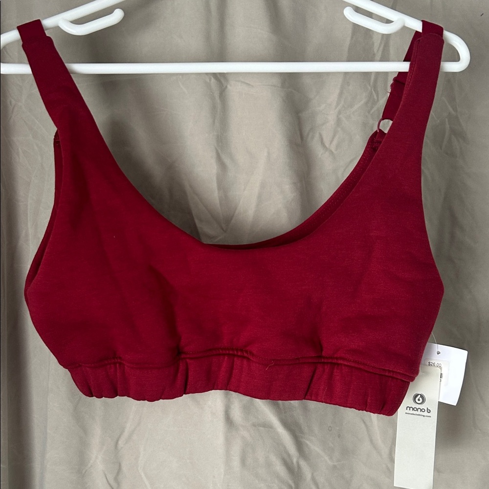 Mono B Women's Deep Red Sports Bra -NEW- Size: Large